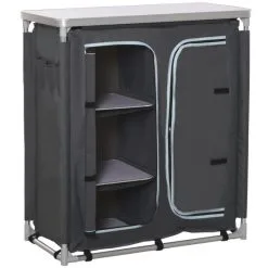 Outsunny Campingschrank, BxHxT: 49,5 X 104 X 49,5 Cm, Aluminium/Oxford Gewebe/MDF