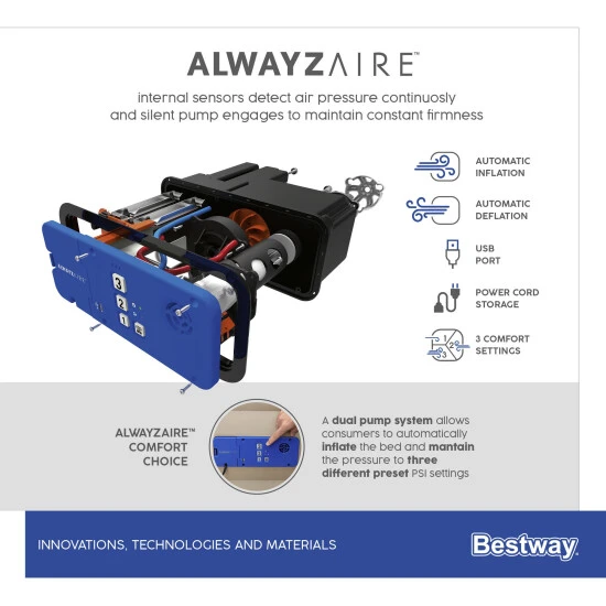 BESTWAY Luftbett, 152 X 51 X 203cm, Beige 9 BESTWAY Luftbett, 152 X 51 X 203cm, Beige – Bild 9