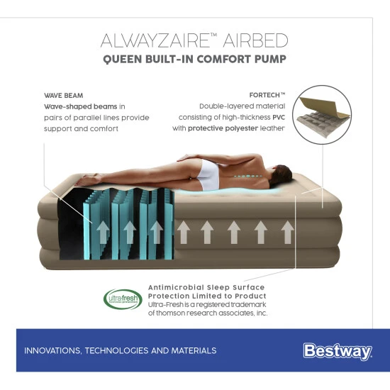 BESTWAY Luftbett, 152 X 51 X 203cm, Beige 11 BESTWAY Luftbett, 152 X 51 X 203cm, Beige – Bild 11