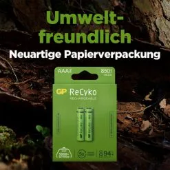 GP Batteries AAA Akku »ReCyko«, 850 MAh, 1,2V, 2 Stück -Camping Verkäufe unnamed file 429