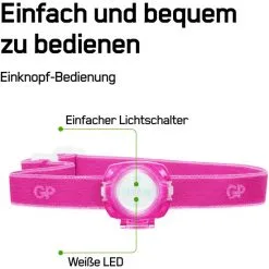 GP Batteries Stirnlampe »GP CH31«, 40lumen 2X CR2025 Lila -Camping Verkäufe unnamed file 444