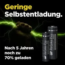 GP Batteries AAA Akku »ReCyko«, 800 MAh, Pro, 1,2V, 4 Stück -Camping Verkäufe unnamed file 455